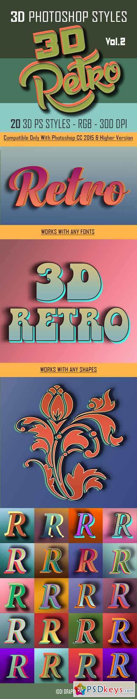 20 3D Retro Photoshop Styles asl Vol.2 22813719