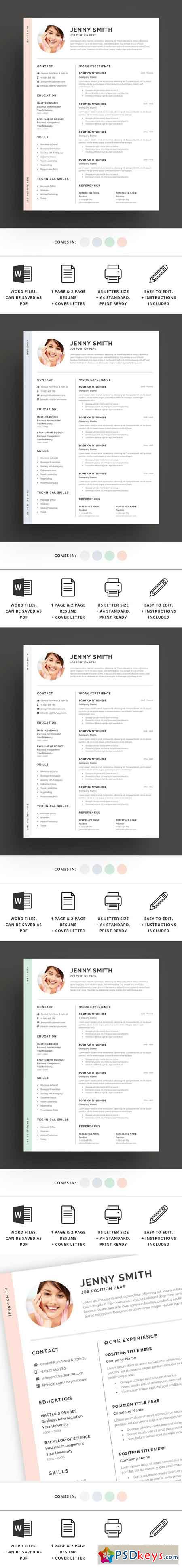 Resume Template Word Modern Clean CV 2684486