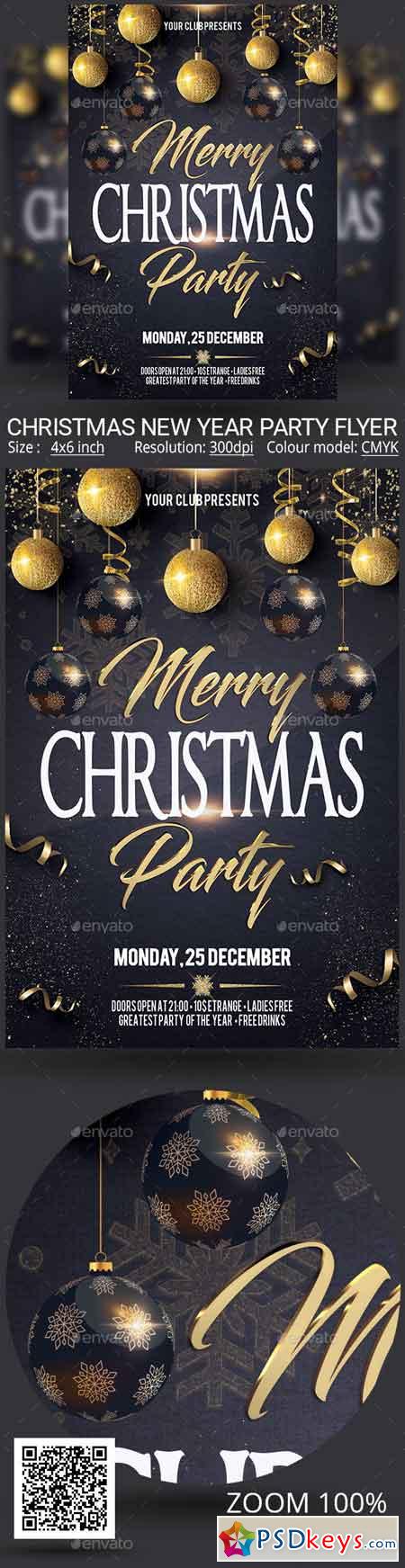 Christmas New Year Party Flyer 22877185