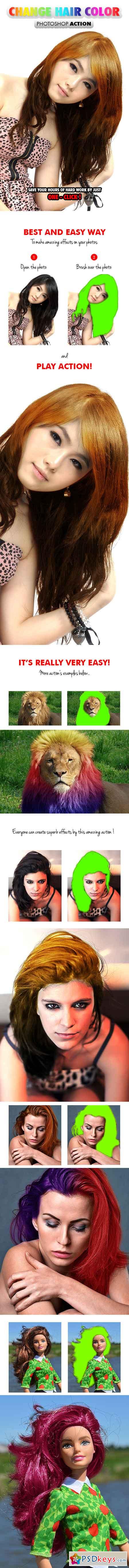Change Hair Color - Photoshop Action 17682735