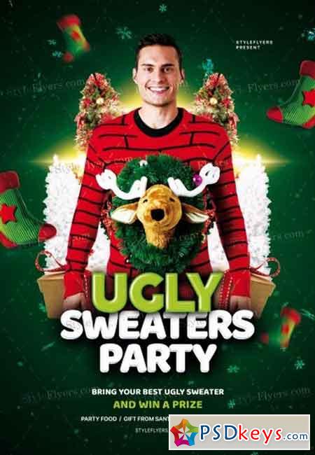 Ugly Sweaters Party PSD Flyer Template