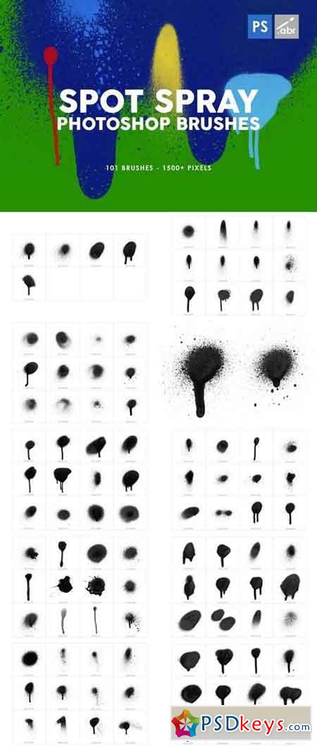 101 Spot&Blob Spray Photoshop Stamp Brushes