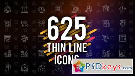 625 Thin Line Icons 22973742 After Effects Template