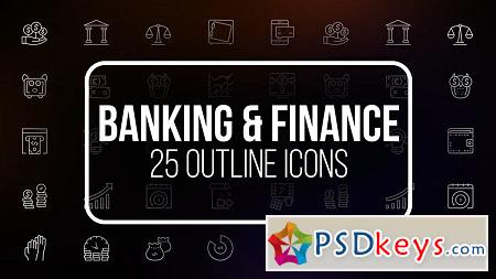 MotionArray - Banking And Finance - 25 Outline Icons After Effects Templates 149527