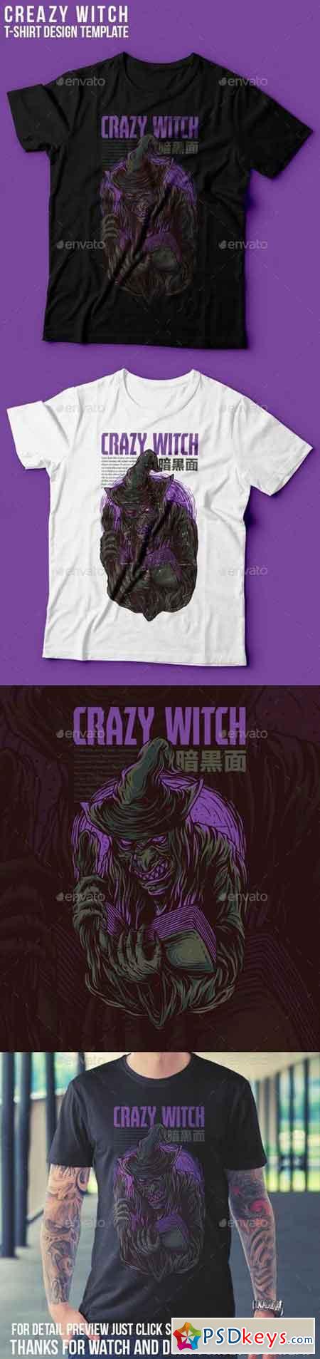 Crazy Witch T-Shirt Design 22939377