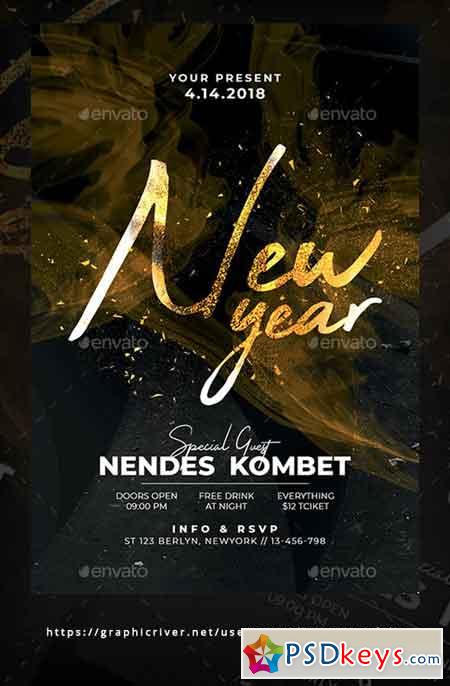 New Year Party Flyer Template 22967654