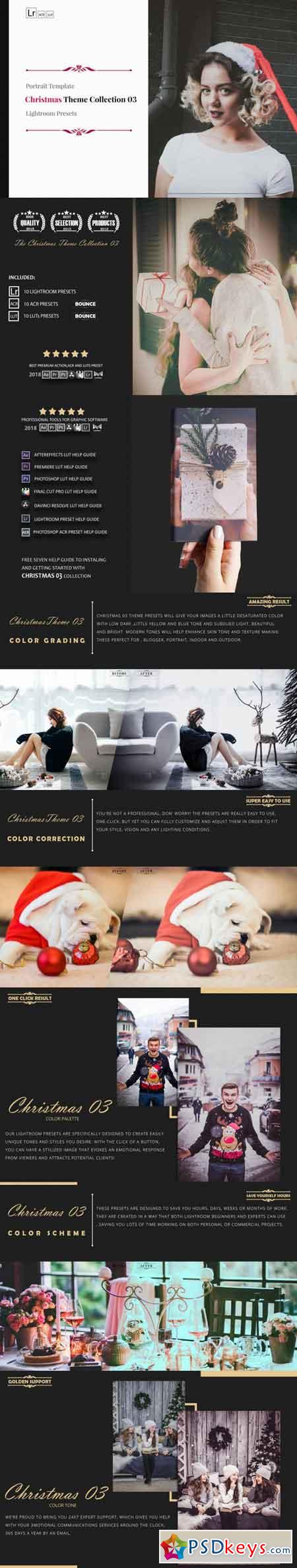 Christmas Theme Color Grading 03 Premium Lightroom,LUTs,ACR Presets 3514482