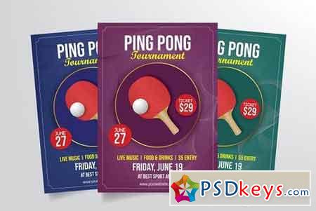 Ping Pong Tournament Flyer Template 3297224