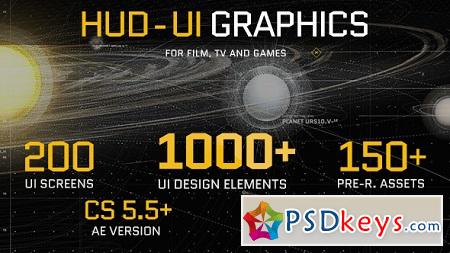 HUD UI Graphics for FILM TV and GAMES 19580362 After Effects Template