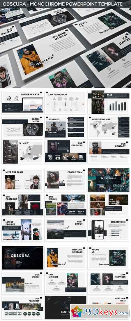 Obscura - Monochrome Powerpoint Template