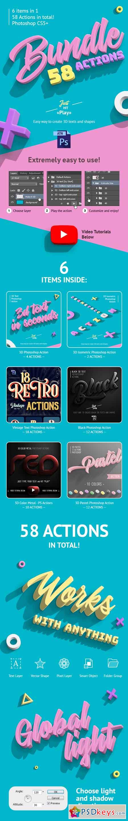 3D Bundle - Photoshop Actions 23093131