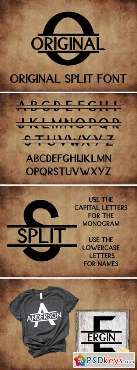 Original Split Font - A Monogram Font 131715