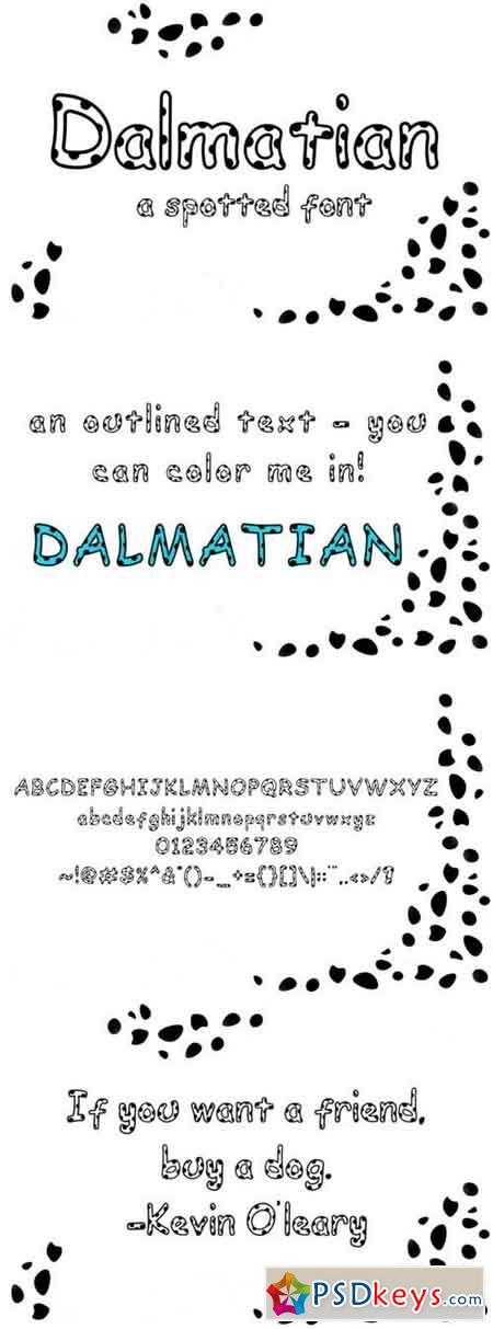 Dalmatian A Spotted Font 80505