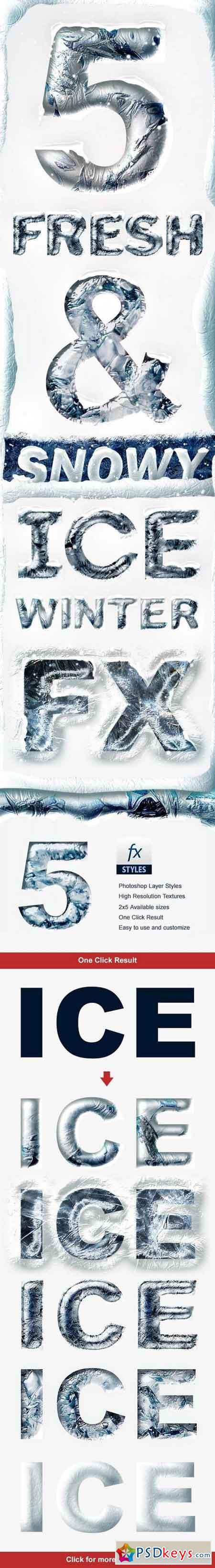 Ice Chrome Photoshop Layer Styles - Frozen Metal Text Effect 18759353