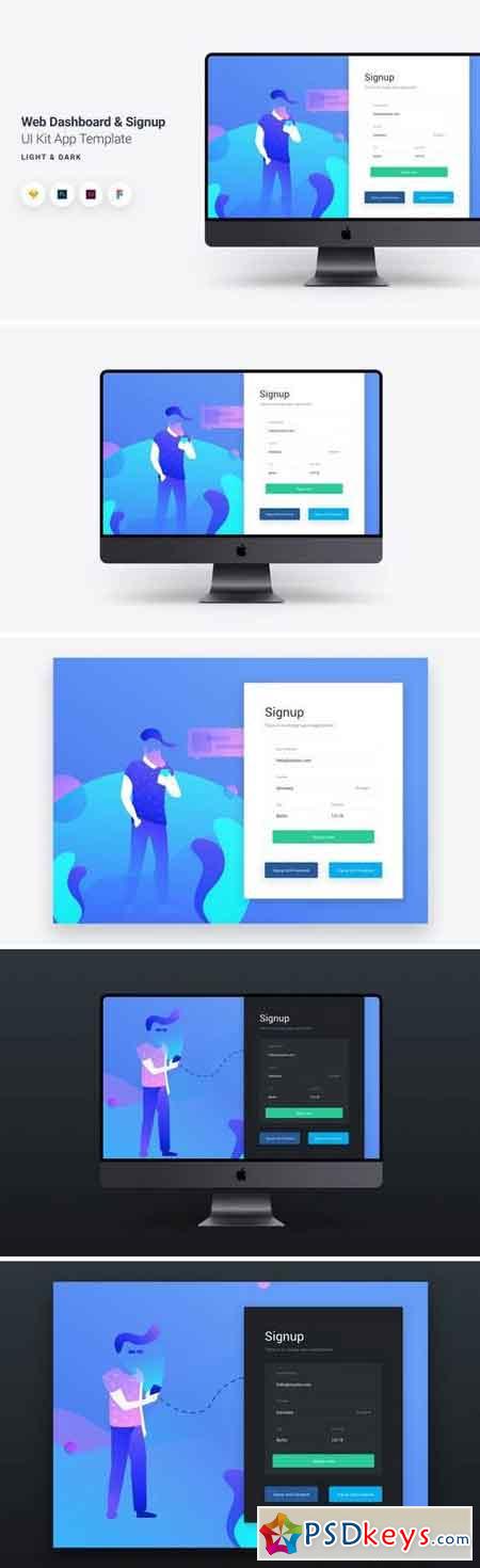 Web Dashboard & Signup UI Kit App Template 10 -S7TXU8