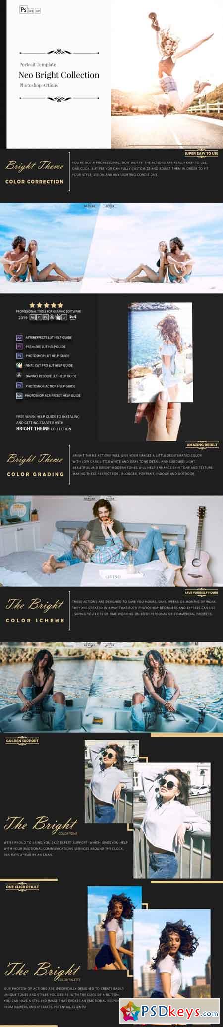 Neo Bright Color Grading photoshop actions,ACR and LUT Preset 3521494