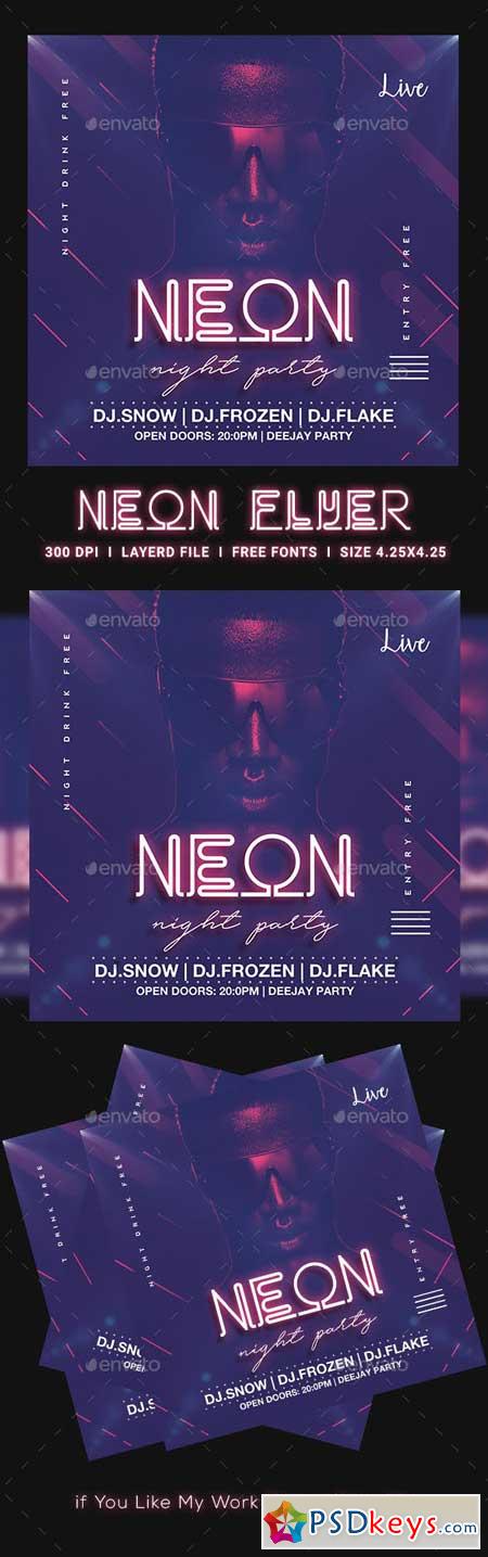 Neon Party Flyer 23147249