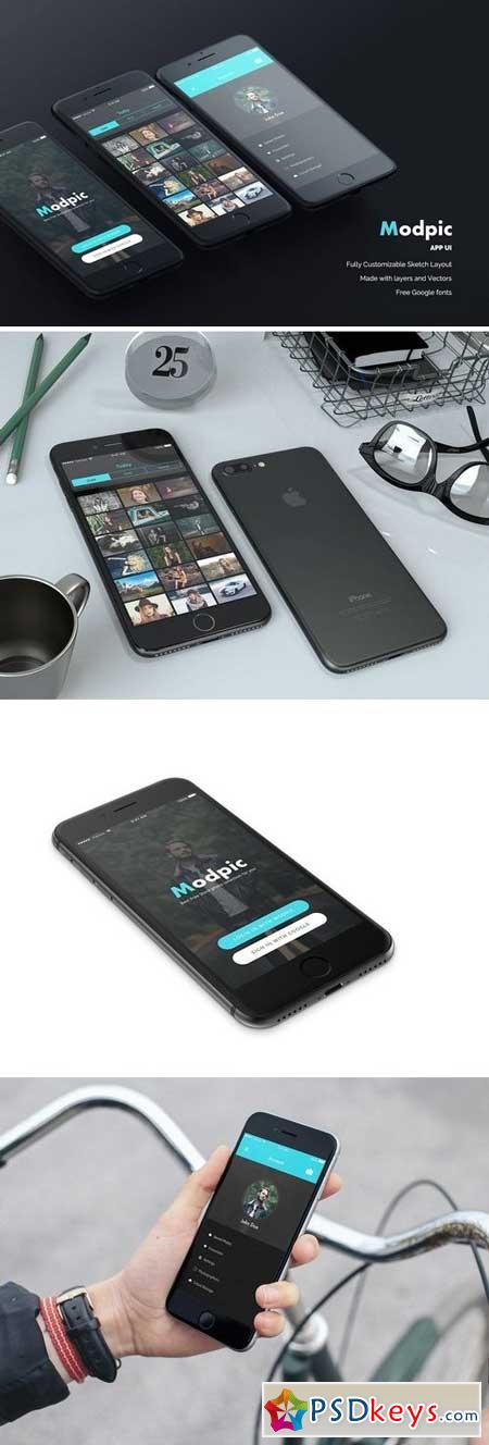 Modpic App UI Mockup Sketch file 1921754