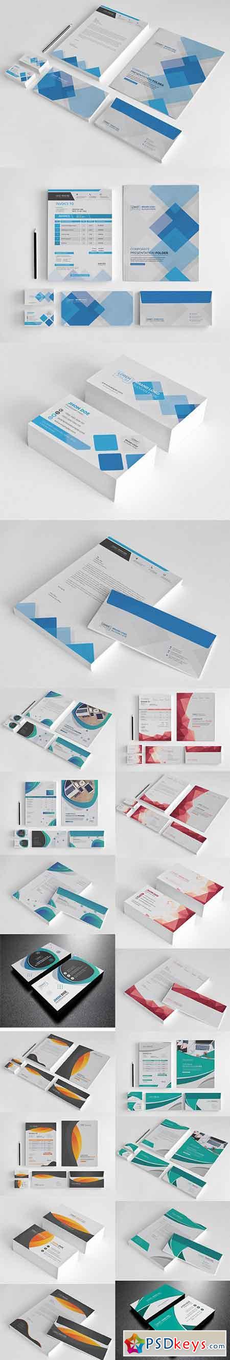 5 Stationery Templates Vector Set