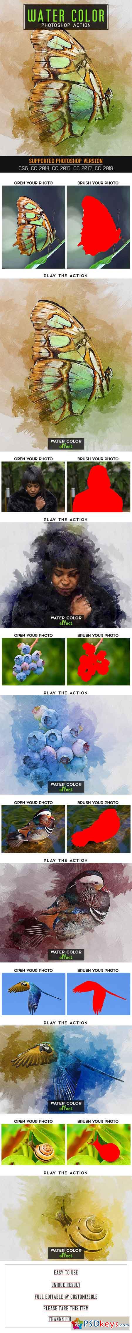 Water Color Photoshop Action 23101869