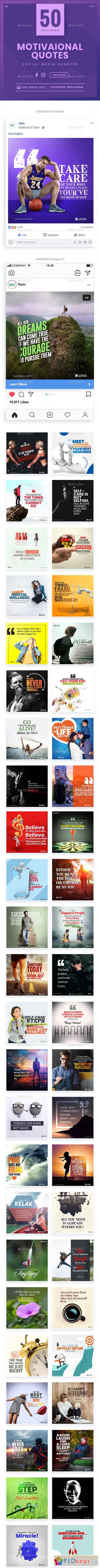 Quotes Facebook and Instagram Banner Set - 50 Designs 23137168