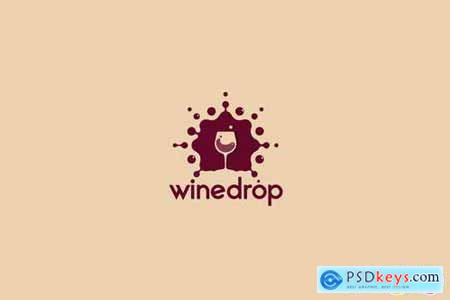 Wine drop Restaurant Logo Template