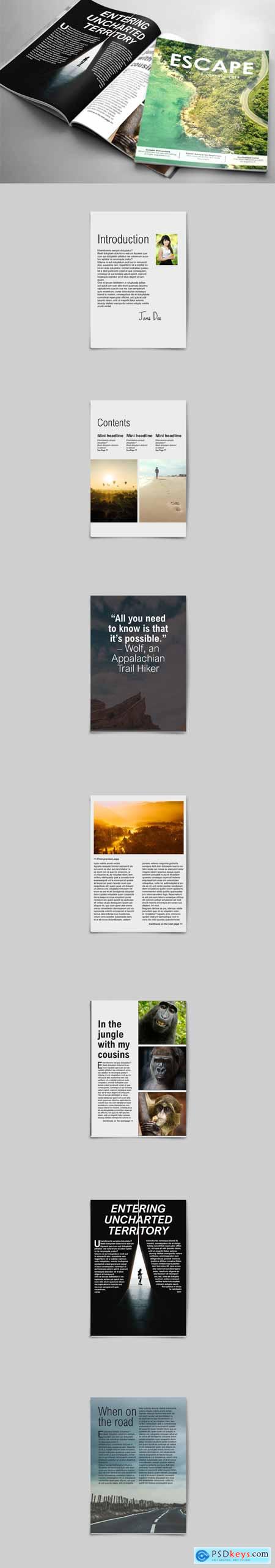 ESCAPE, 10 Page Magazine Template 3406119