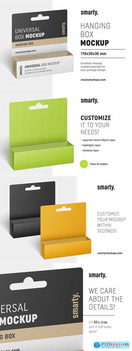 Hanging box mockup 110x30x30 mm 3394988