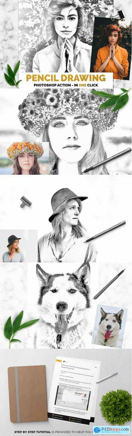 Pencil Drawing Photoshop Action 3524700