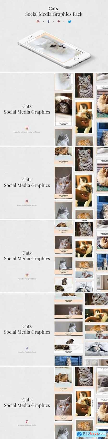 Cats Pack Social Media Template Bundle