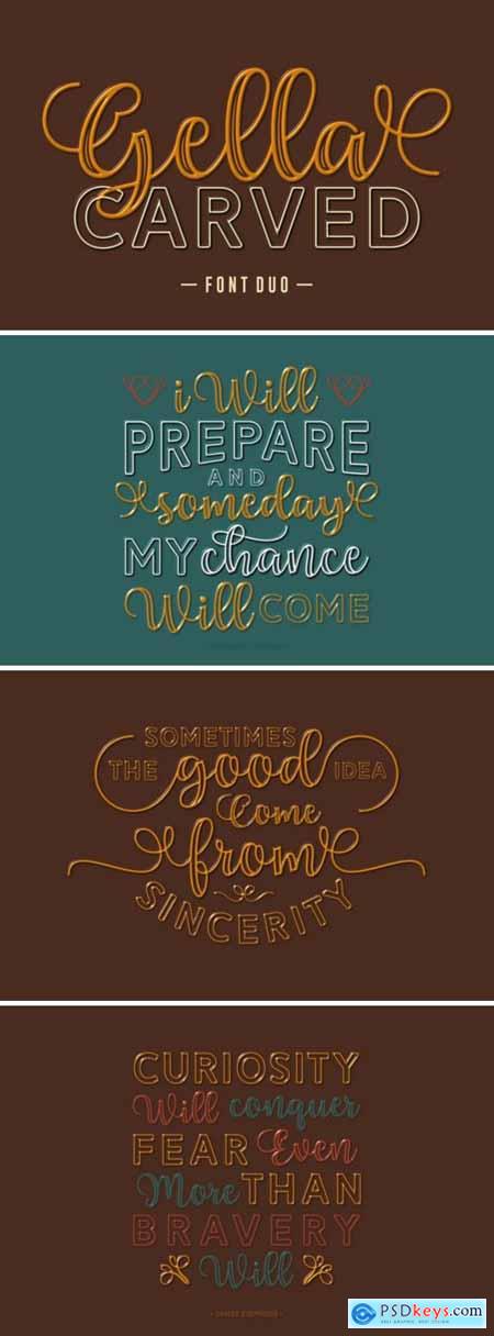 Gella Carved Duo Font