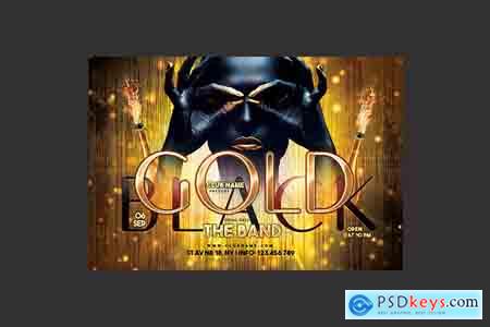 Creativemarket Gold Black Party Flyer