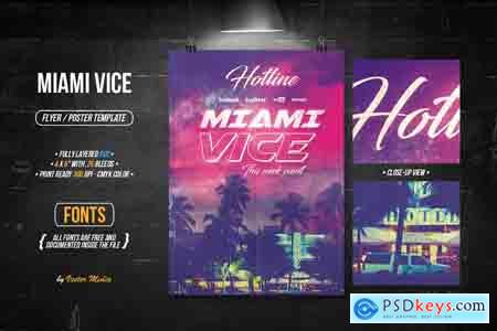 Creativemarket Miami Vice - Flyer Poster