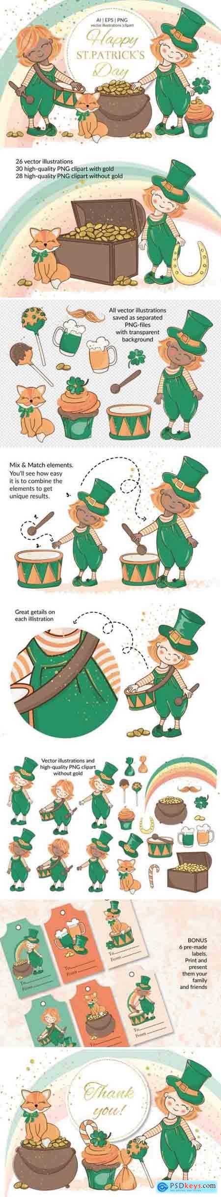 St Patricks day Holiday Cartoon