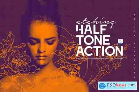 Creativemarket Etching Halftone Action