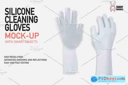 Creativemarket SILICONE CLEANING GLOVES MOCK-UP