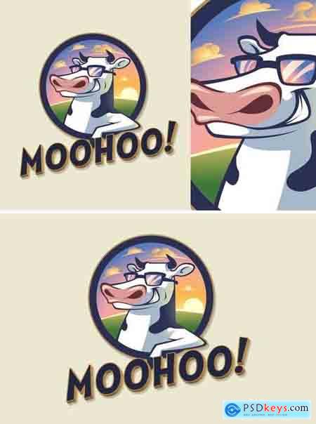 Dairy Cow Mascot Logo