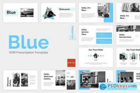 Blue - Gym - Powerpoint, Keynote, Google Sliders Templates