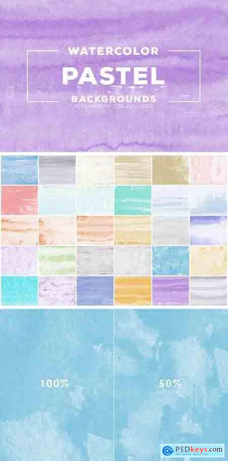 30 Pastel Watercolor Backgrounds
