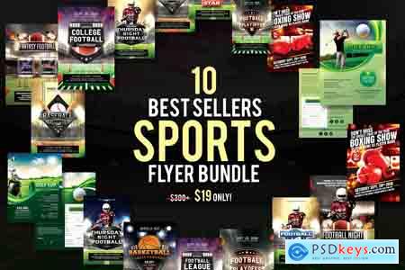 CreativeMarket 10 Best Sellers Sports Flyer Bundle