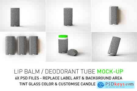 CreativeMarket Oval Lip Balm Tube Stick Mock-Up