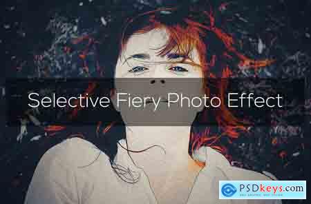 CreativeMarket Selective Fiery Photo Effect