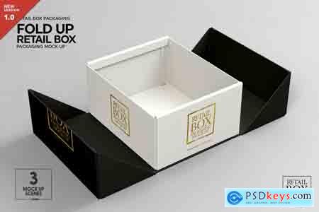 Creativemarket Fold Up Retail Box Packaging Mockup