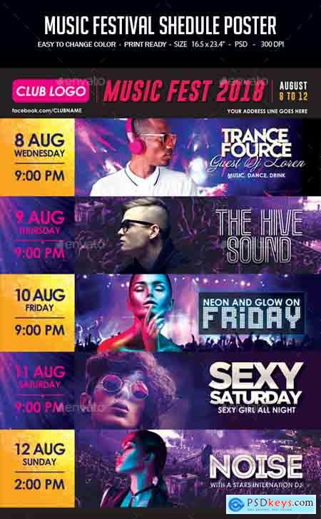 Graphicriver Music Festival Schedule Poster