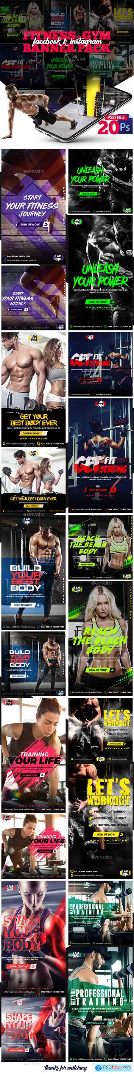 Graphicriver Fitness-GYM Instagram Post and Stories 23216304