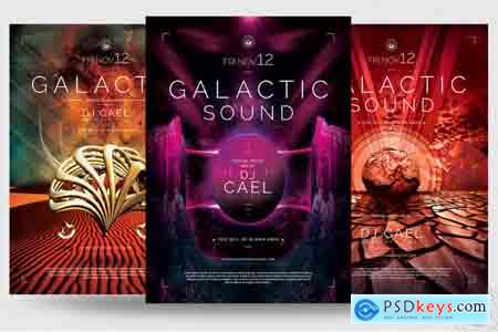 Thehungryjpeg Galactic Sound Flyer Bundle