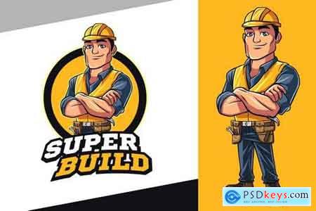 Contractor - Construction Worker Mascot Logo