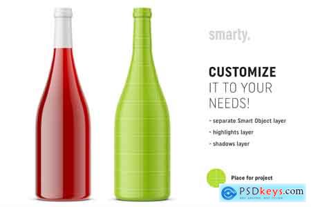 Creativemarket Red wine bottle mockups