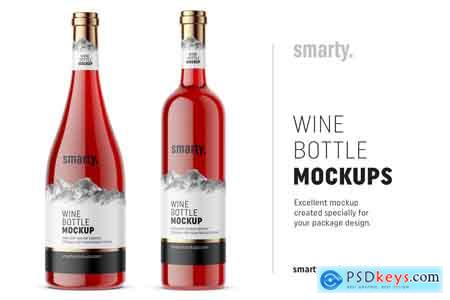 Creativemarket Red wine bottle mockups