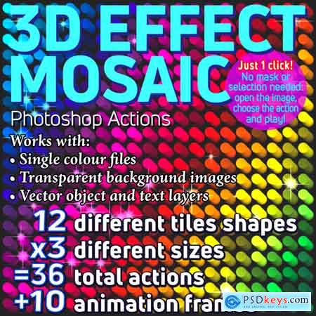 Graphicriver 3D Effect Mosaic Photoshop Actions